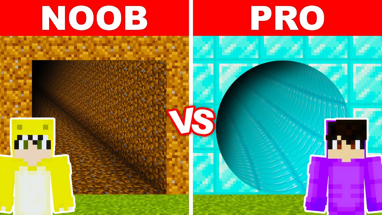 NOOB vs PRO: BEST SECURITY TUNNEL BUILD CHALLENGE - Minecraft