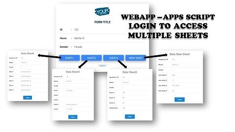 Google Apps Script - Login to Access and Displaying Data From Multiple Sheets