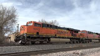 BNSF #6093 Leads a SB Coal Past the Colorado Springs Siding!