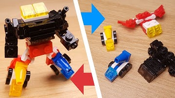 [LEGO Mini Robot Tutorial] Combiner Transformer Mech (similar with Megazord) /ミニレゴ合体ロボ/미니 레고 합체로봇
