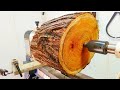 Woodturning - ORANGE Pagoda!! 【職人技】木工旋盤で蓋付き壺を作ってみた！