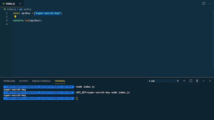 How to handle secrets in Node.JS (environment variables) - codesnacks