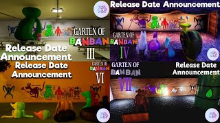 Garten Of Banban 2 3 4 6 7 - Release Date Announcement Comparison (Concept)