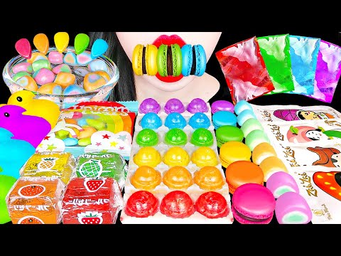 ASMR RAINBOW POP IT PUSH POP 다양한 무지개 디저트 해외 간식 먹방 FROZEN MARSHMALLOW CANDY KOHAKUTO EAITNG MUKBANG