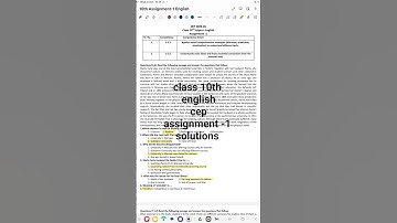 class 10th english cep assignment -1 solutions