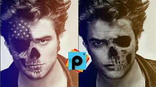 How To Make Half Skull Face Effect Easily In PicsArt screenshot 4