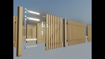 Wooden Fence 3 - Before Texture Baking (Blender-3.0)