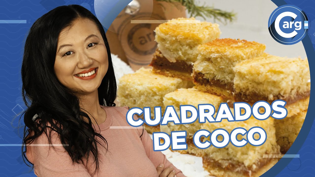 RECETA DE CUADRADOS DE COCO Y DULCE DE LECHE