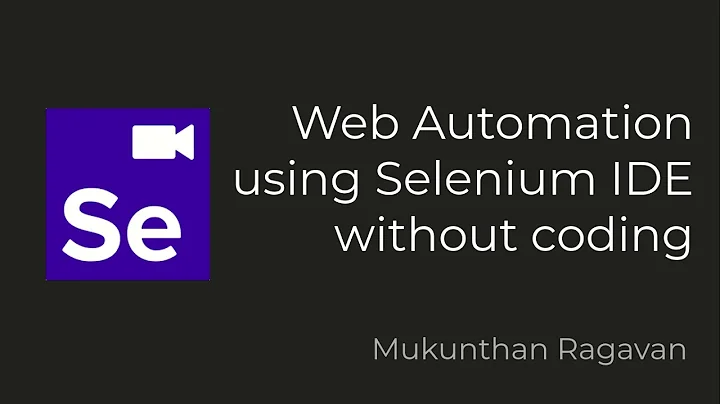 Web Automation using Selenium IDE without coding