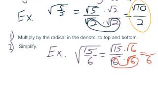 Unit 8: Simplifying Radicals