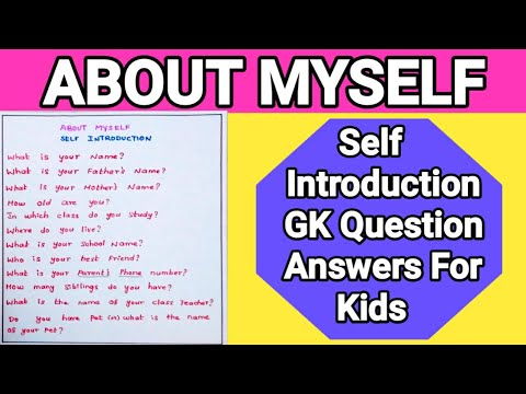 g k question answers about myself self introduction to kg lkg ukg youtube