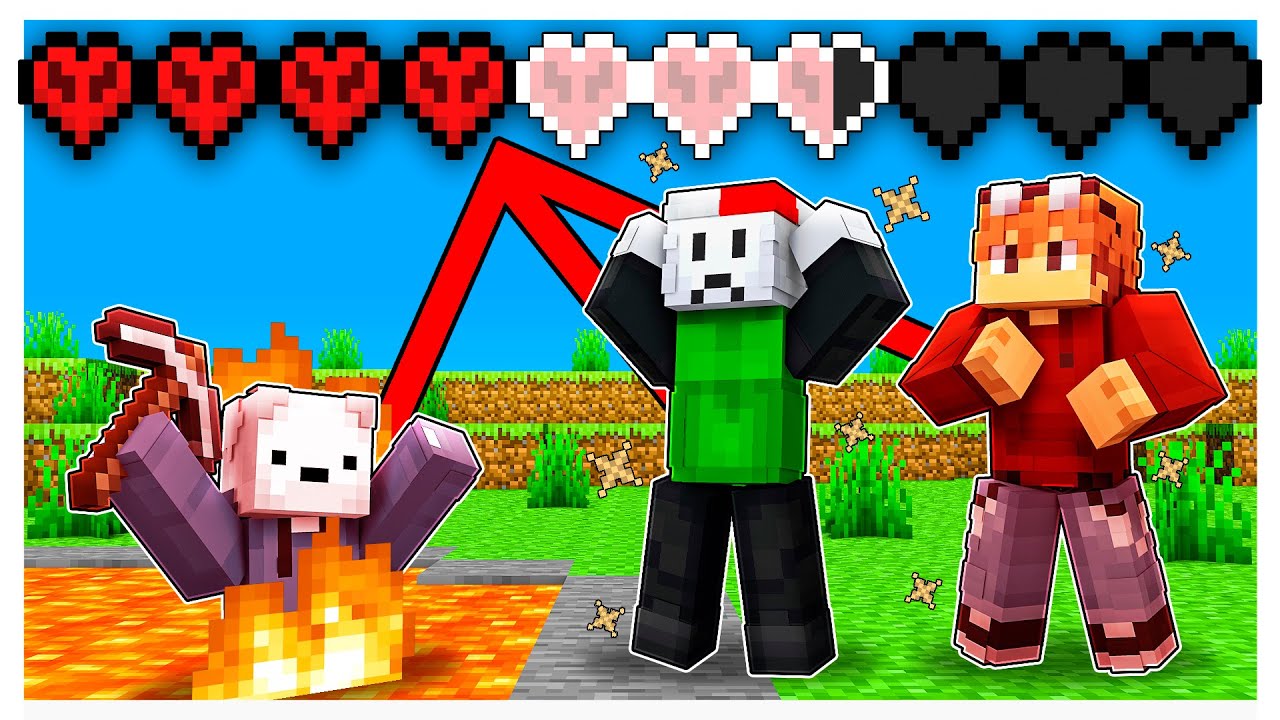 Minecraft Pero Compartimos La Misma BARRA de VIDA