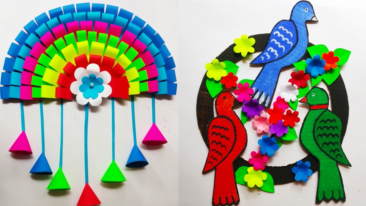 Paper flower wall hangingpaper birds wall hanging home decoration