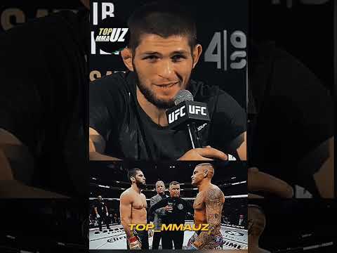 Xabib Nurmagomedov va Dastin Porier jangidan keyingi press konferenisyasidan. (via @UFCEurasia)