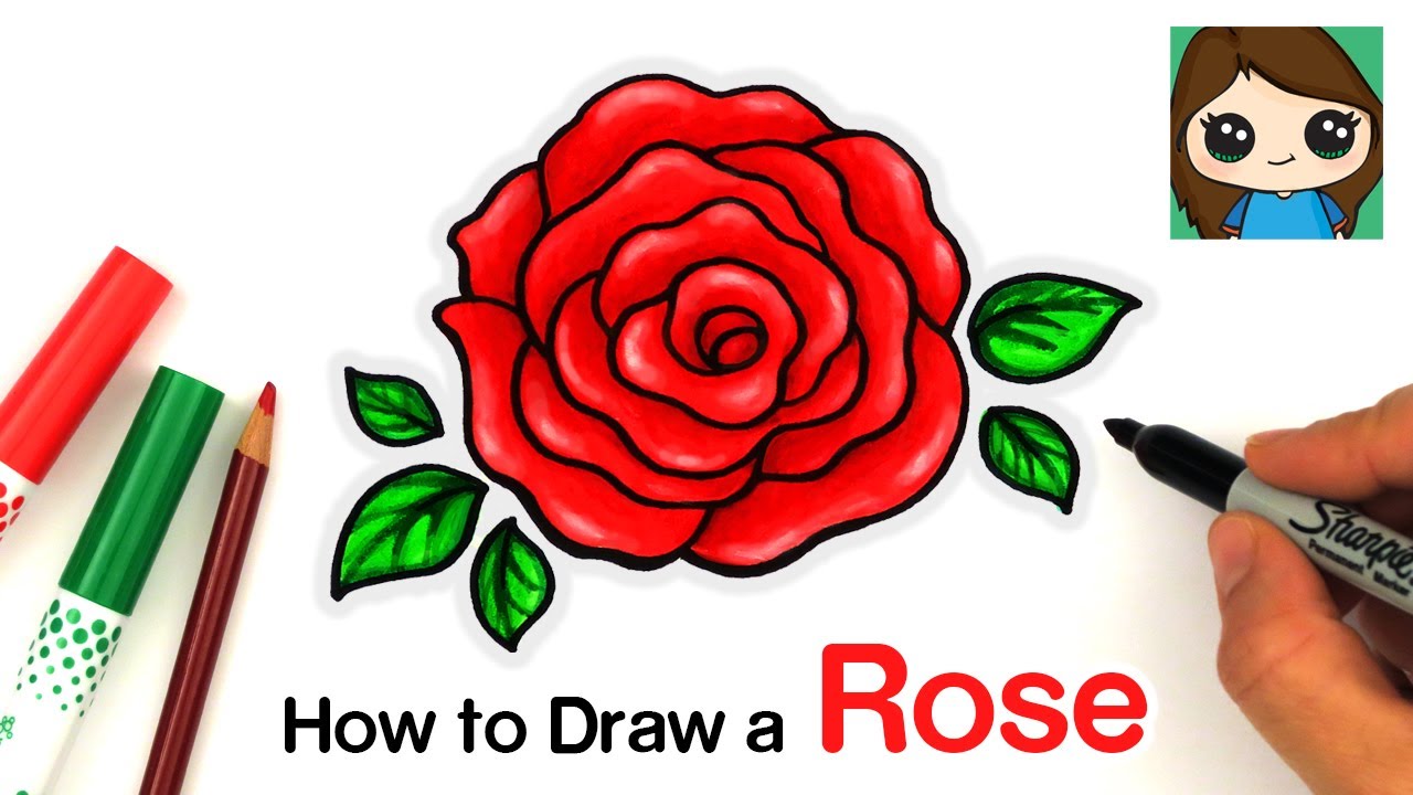 How to Draw an Open Rose EASY - YouTube