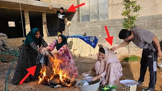 🔥 👰Wedding dresses on the verge of catching fire: 🧱Rasoul arrived with a truckload of bricks.