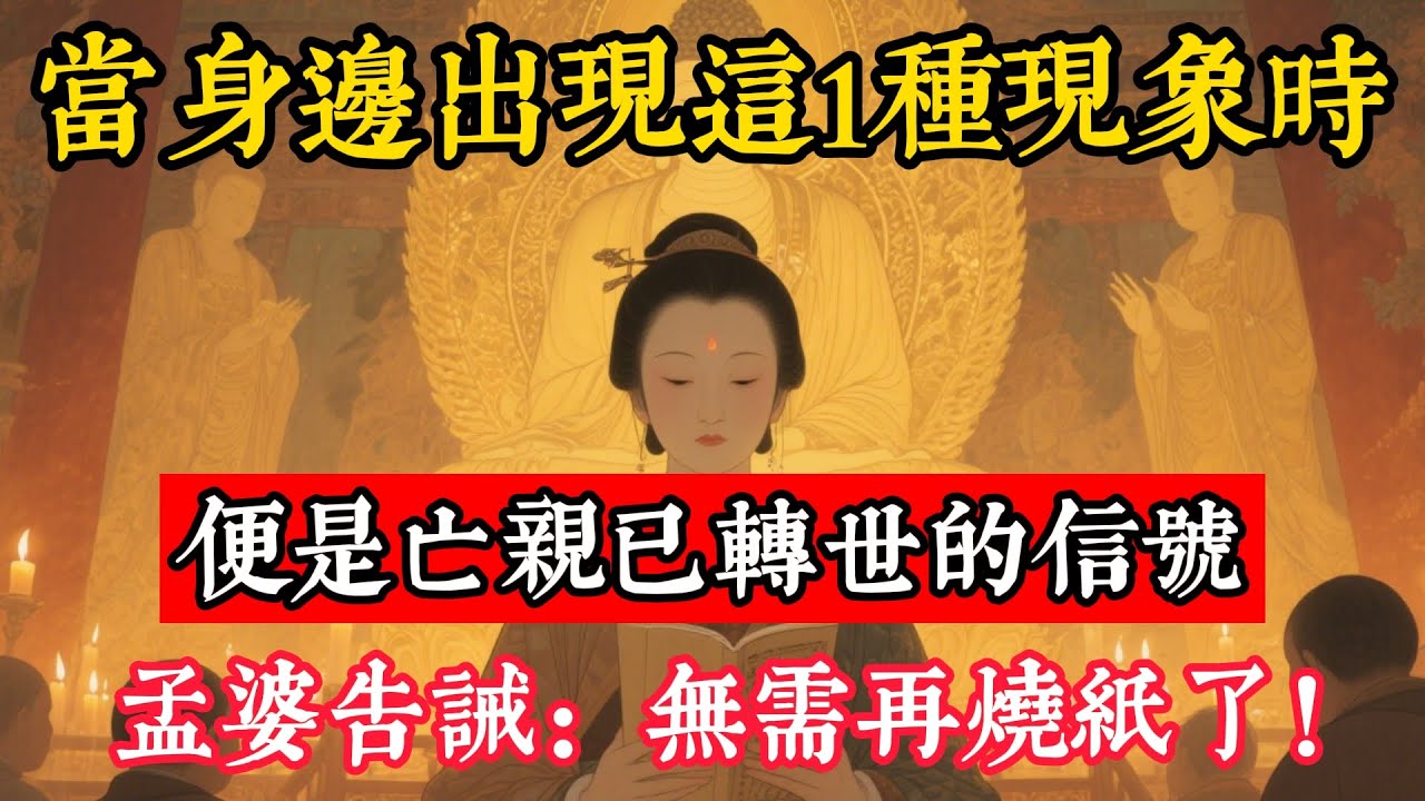 孟婆告誡：當身邊出現這1種現象時，便是亡親已轉世的信號，無需再燒紙了！#立地成佛#念佛修行#因果正見#修行障礙化解#生死因果#佛学#佛教