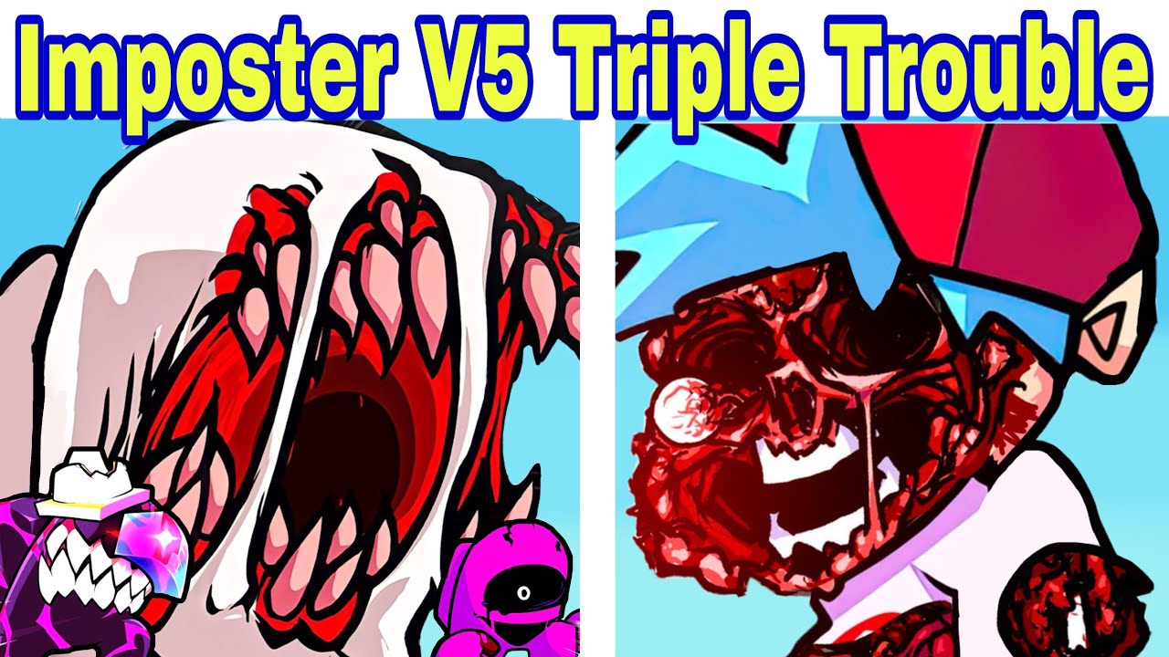 Friday Night Funkin Imposter V5 Triple Trouble Vs Imposter Fnf Mod Among Us Youtube