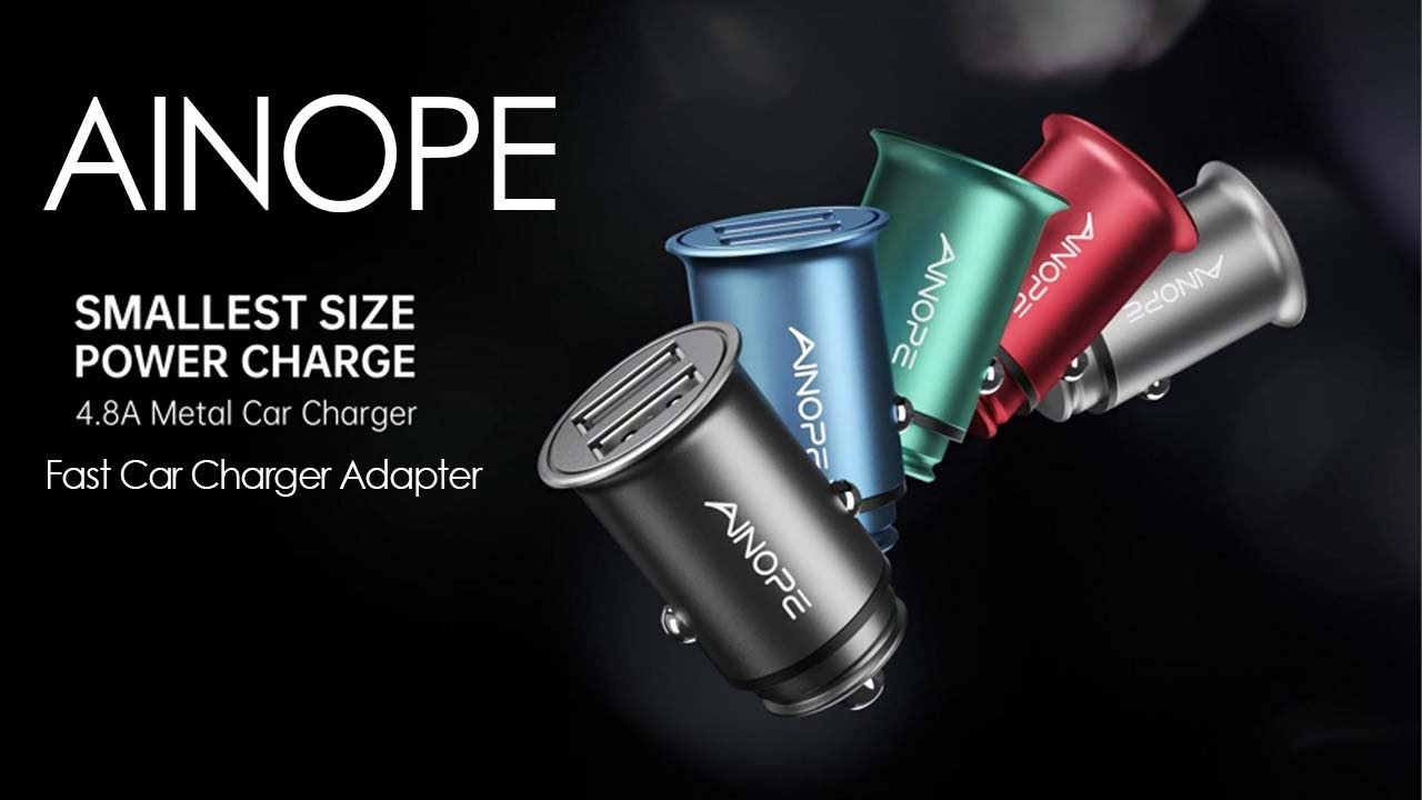 Car Charger, AINOPE Smallest 4.8A All Metal USB Car Charger Fast