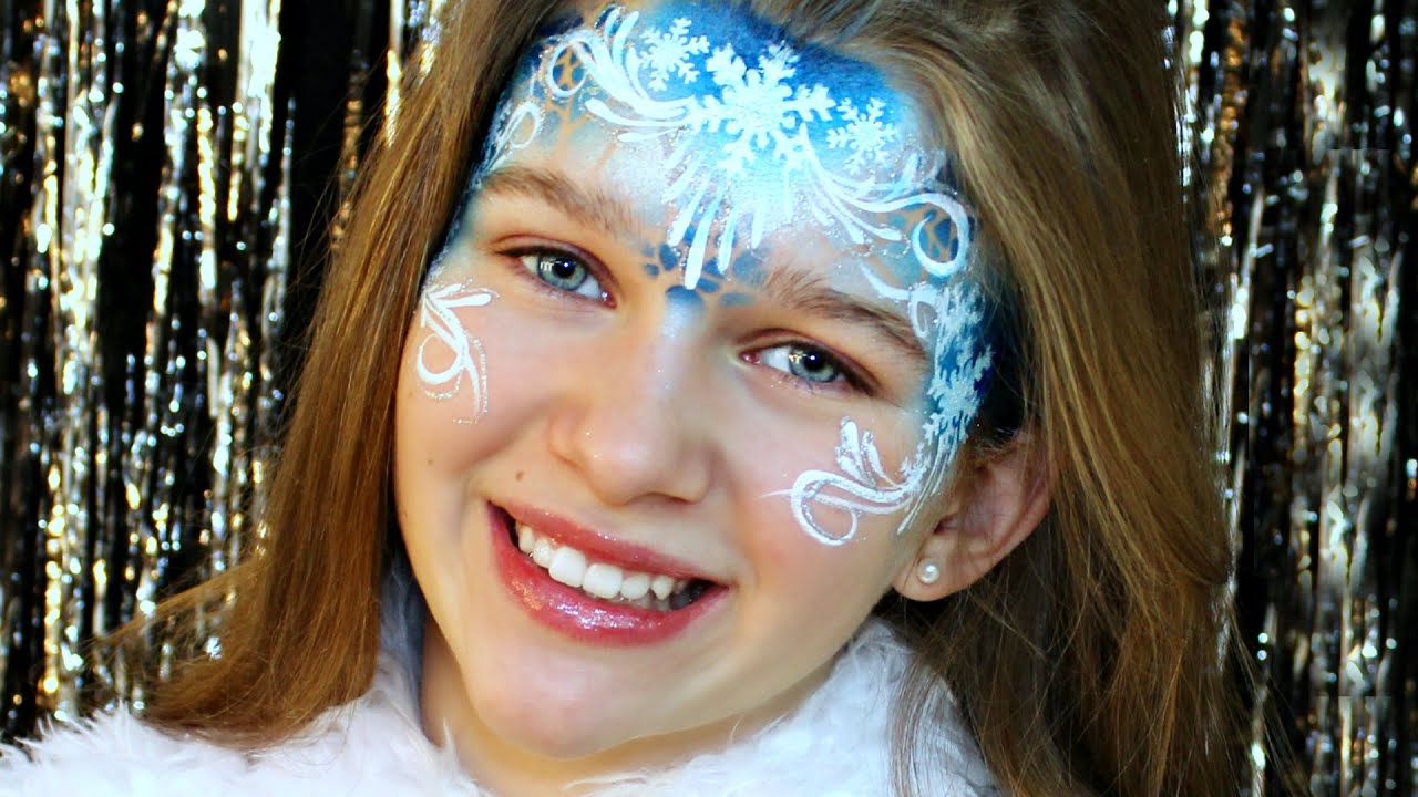 Elsa Frozen Snow Princess Makeup Face Painting Tutorial