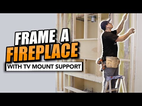 HOW TO FRAME A FIREPLACE with TV mount support!!
