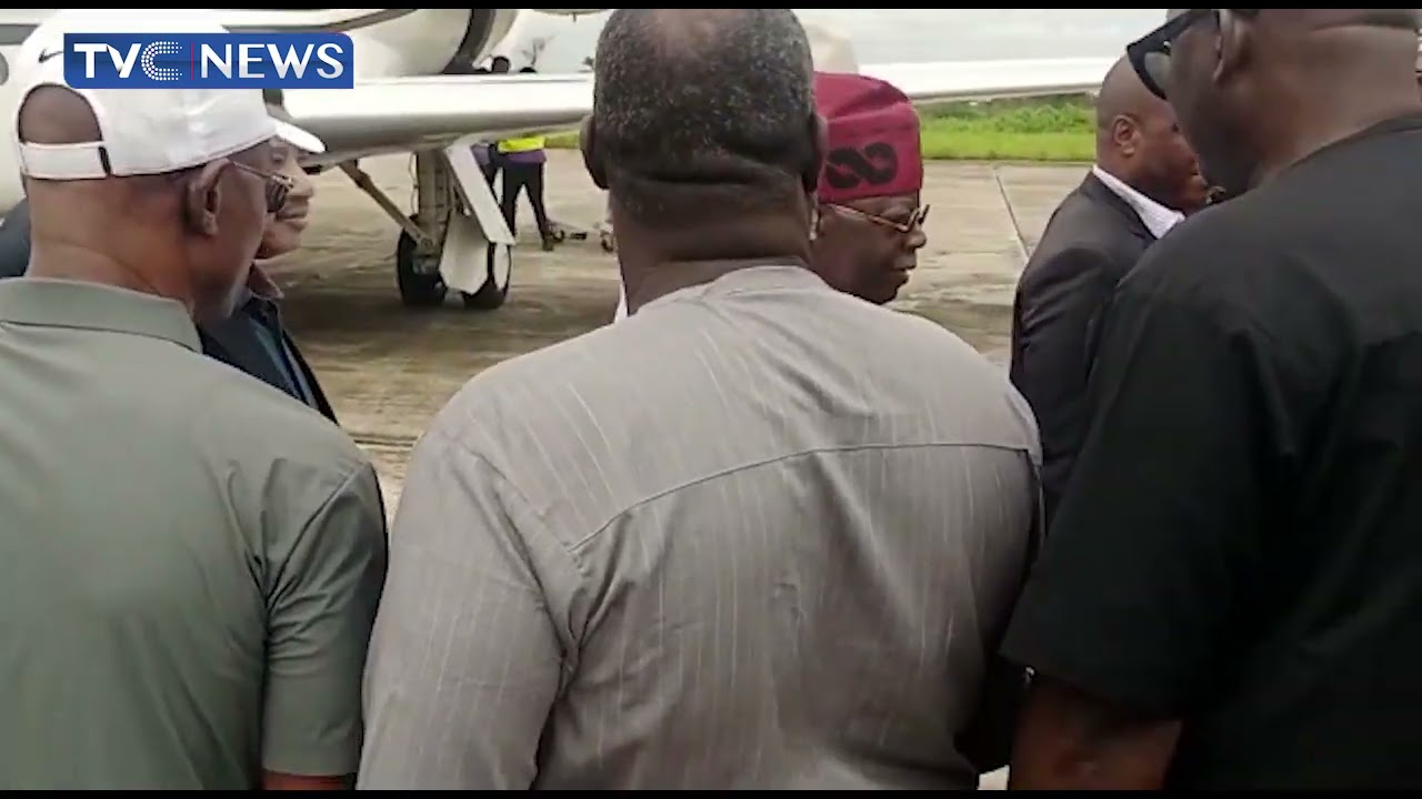 Download (WATCH) Moment Tinubu Arrives Asaba To Meet APC Delegates