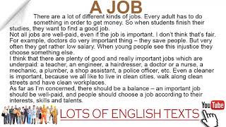 A Job | Lots of English Texts with Audio