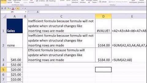 Slaying Excel Dragons Book #20: Efficient Use Of Cell Ranges in Formulas. Insert Row, Range Updates.