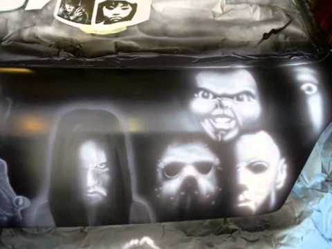 Peugeot 307 Horror  characters airbrush  by daft art  
