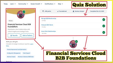 Financial Services Cloud B2B Foundations | Salesforce Trailhead | Quiz Solution