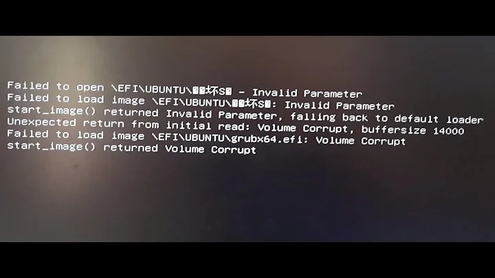 Solved : Failed to open efi ubuntu grubx64.efi - volume corrupt on Dual Booting