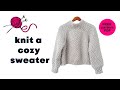 Free easy moss stitch chunky raglan knit sweater pattern  tutorial