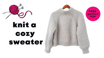 Easy Moss Stitch Chunky Raglan Knit Sweater Pattern + Tutorial