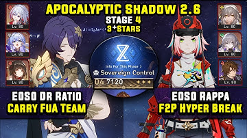 E0 Dr Ratio Carry & E0 Rappa F2P Super Break (3 Stars) Apocalyptic Shadow 4 Honkai Star Rail 2.6
