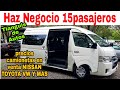 Camionetas en venta 15 pasajeros PRECIOS toyota VW NISSAN ford TIANGUIS de AUTOS EN VENTA