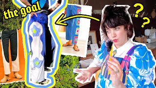 thrift flip: let's DIY the VIRAL tiktok Big Pants™!  perfect outfit for spring | thrift with me