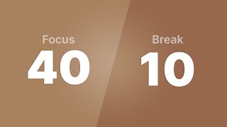 40/10 Brown Noise Pomodoro Timer | Deep Work Session | ADHD Hyperfocus