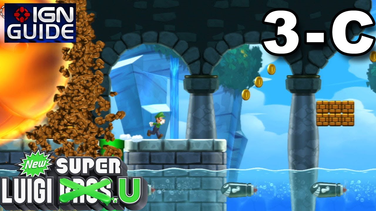 New Super Luigi U 3 Star Coin Walkthrough Sparkling Waters Castle
