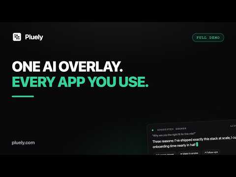 Pluely: The Invisible AI Assistant That Answers For You Live — Undetectable on Screen Share (Demo)