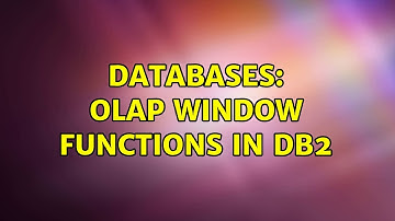 Databases: OLAP window functions in DB2