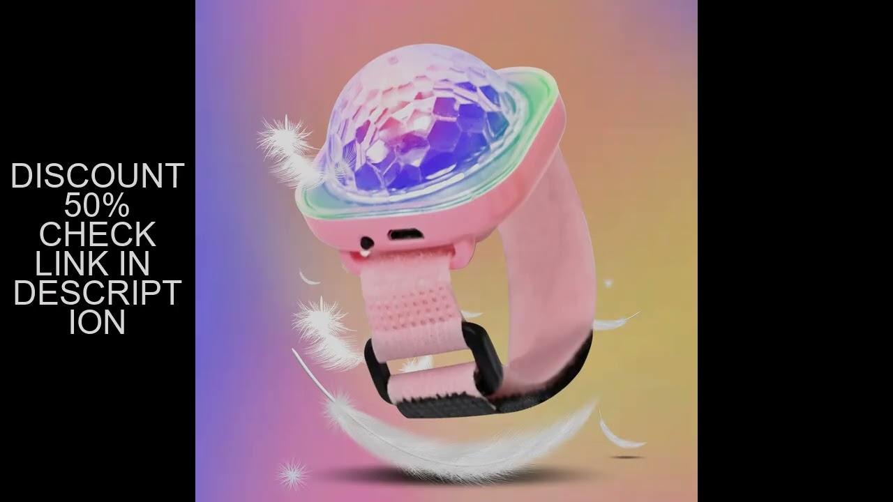 USB Wristband Disco Ball Light Rechargeable Mini Wrist Strap Magic Ball Light Sound Control Atmosphe