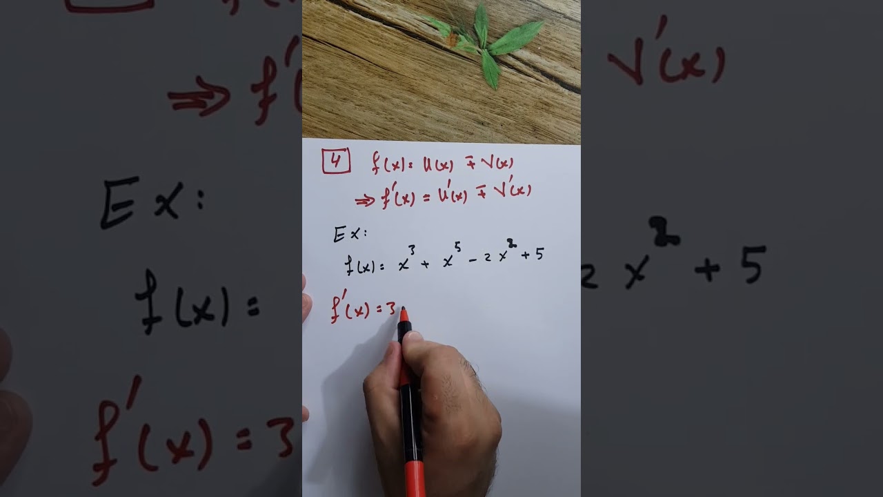 المحاضرة 23 (مراجعة لقواعد المشتقة). نوار الأسدي