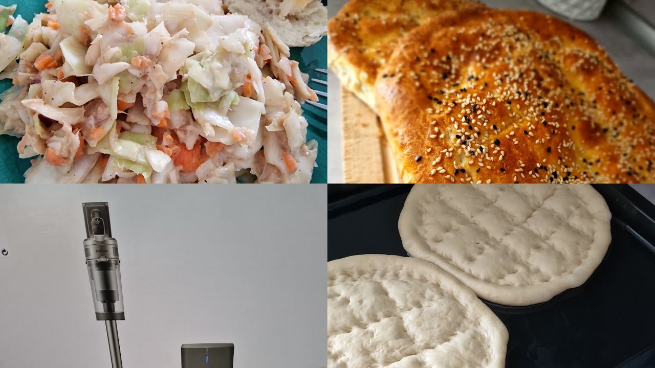Вкусная лепёшка . Салат из капусты. Термомикс.  Новый пылесос от Samsung.