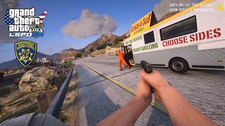 [NO COMMENTARY] GTA V LSPDFR | THE PRISONER WAS TRYING TO ESCAPE WITH A TACO TRUCK - SAHP