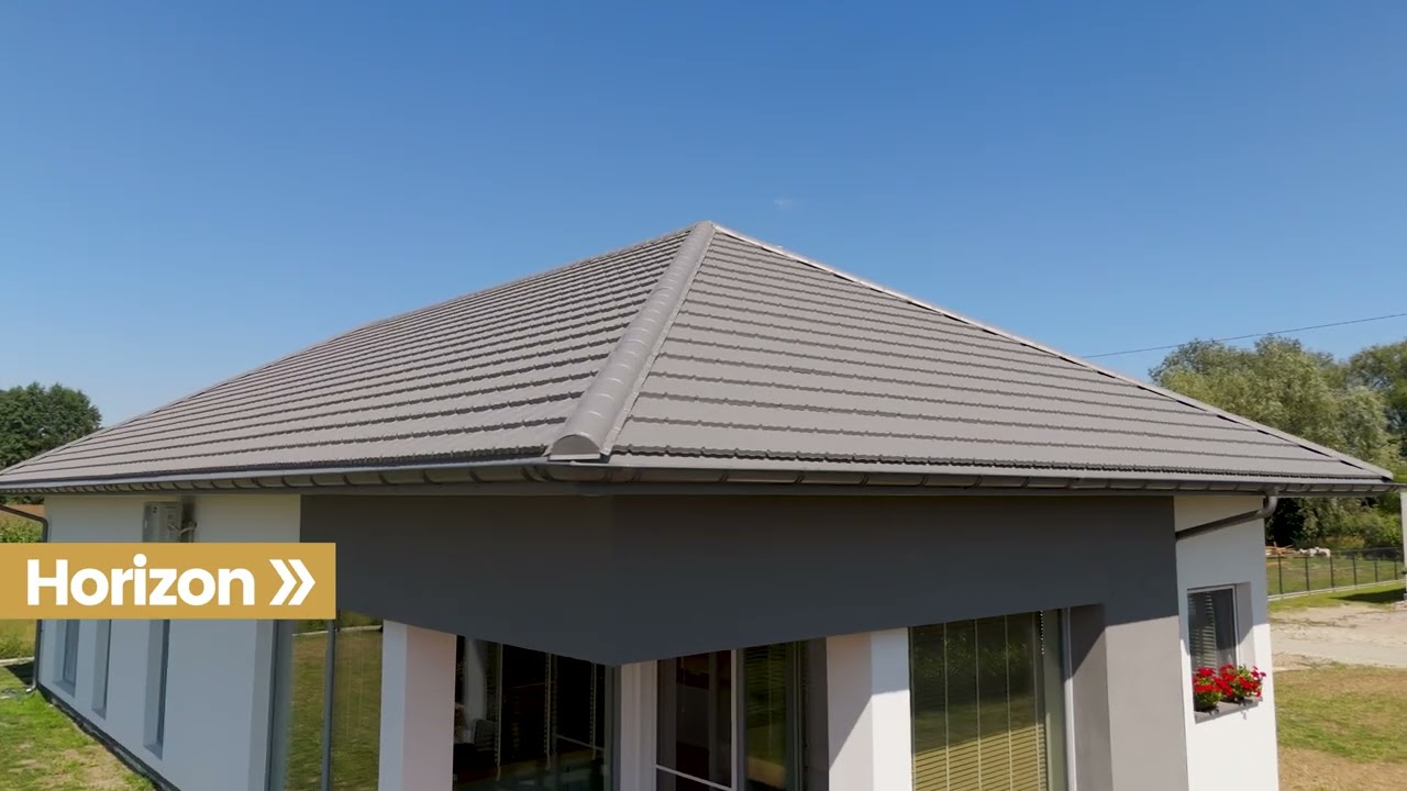 Blachodachówka hybrydowa Bratex Horizon RAL 7037 / 252 Ceramic Matt Pro BT + orynnowanie Struga 044