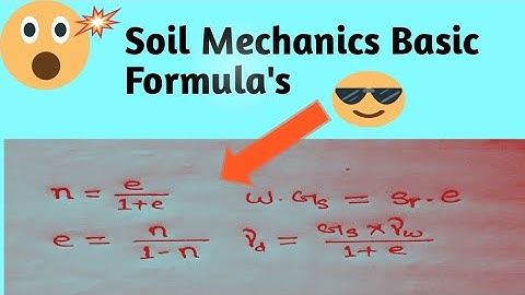 Soil Mechanics Basic Formula