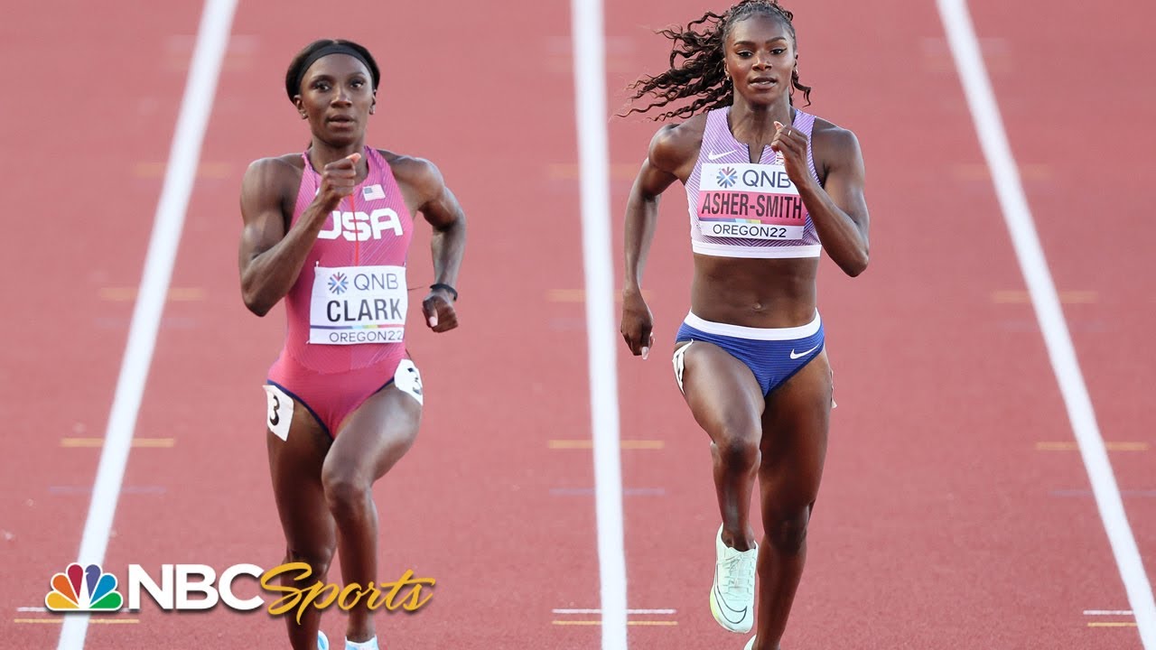 Dina Asher-Smith battles American Tamara Clark in tight 200m heat at Worlds | NBC Sports - NBC Sports