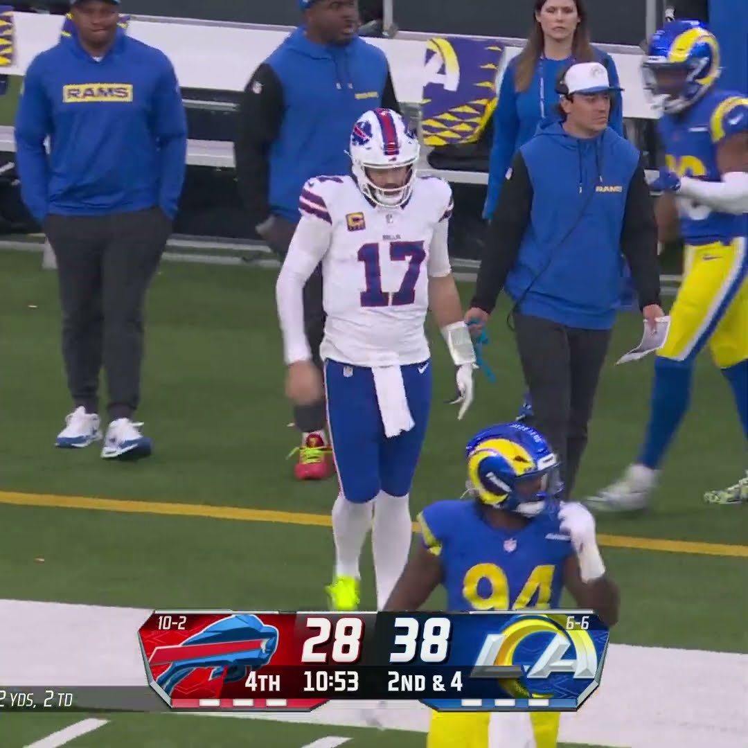 Josh Allen rushes for a 30-yard Gain vs. Los Angeles Rams
