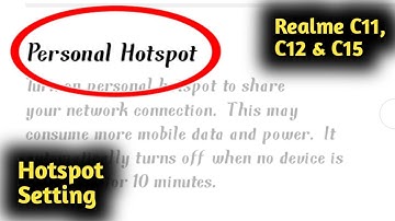 Realme C11, C12 & C15 Hotspot Setting