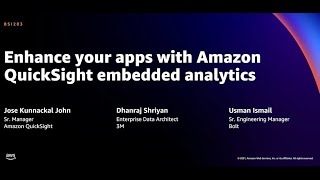 AWS re:Invent 2021 - Enhance your apps with Amazon QuickSight embedded analytics screenshot 2